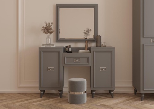 Пуф Виктория (серый с серебром) фото 2