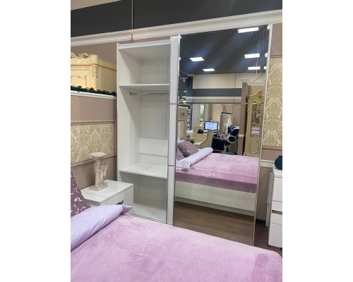 Шкаф-купе с зеркалом Венеция (белый глянец) фото 5