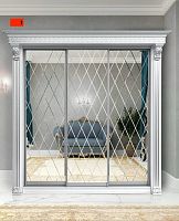 Шкаф-купе Классик 3-дверный №1 (2,38 м.) белый/серебро