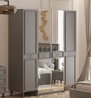 Шкаф для одежды 4-дверный Виктория (графит с серебром)