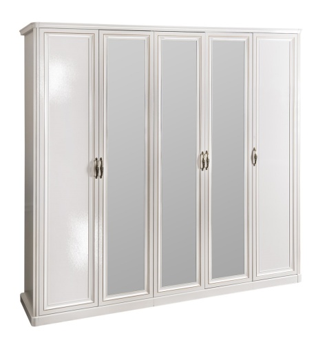 Шкаф Натали 5-створчатый белый глянец