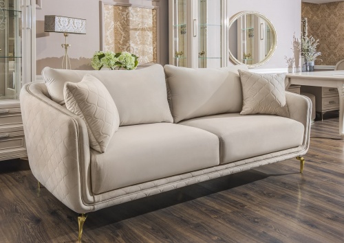 Диван Нонна 3х местный бежевый фото 3