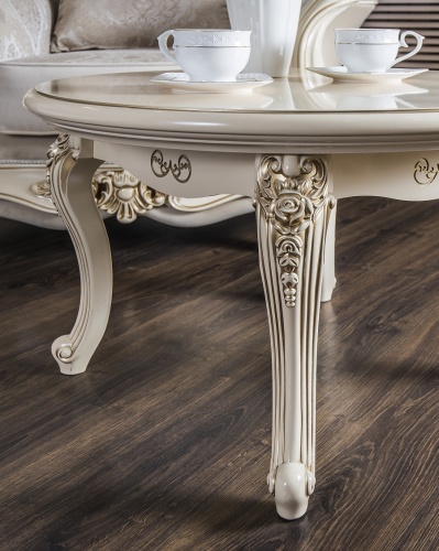 Столик круглый Джоконда крем глянец фото 7