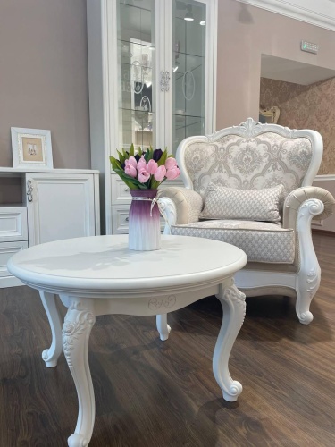 Столик круглый Мишель белый матовый фото 5