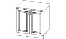 Верона секция напольная 2 створчатая со столешницей под мойку крем глянец