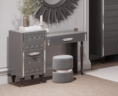 Стол туалетный Мария (серый с серебром)