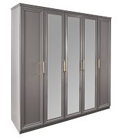 Шкаф Мокко 5-створчатый с зеркалом серый камень