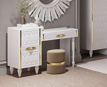 Стол туалетный Мария (белый с золотом)