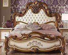 Кровать двуспальная 160×200 Анита (беж), экокожа/каретная стяжка