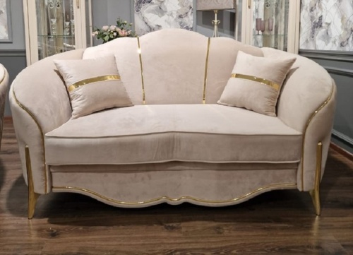 Диван Лара 2х местный бежевый золото фото 2