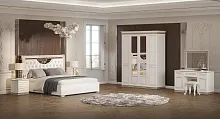 Спальня "Берта" (Кровать 1,6; 2 тумбы; Туалетный стол с зеркалом и пуфом; Шкаф 4 дверный)