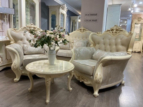 Столик круглый Джоконда крем глянец фото 8