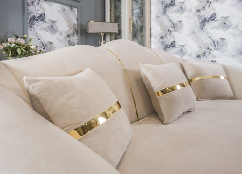 Диван Лара 3х местный бежевый золото фото 8