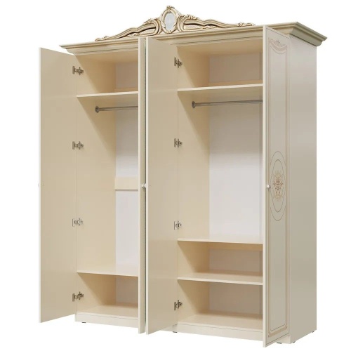 Шкаф 4-х дверный Грация (слоновая кость) фото 2