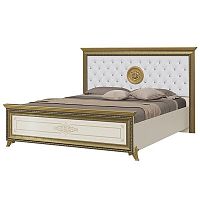 Кровать двуспальная без короны Версаль 180х200 (мягкое изголовье, слоновая кость)