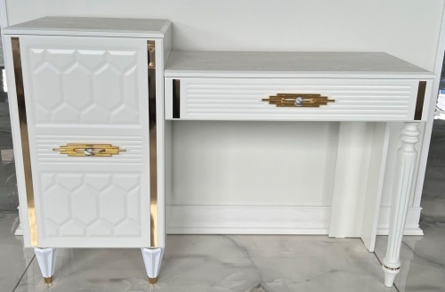 Стол туалетный Мария (белый с золотом) фото 2