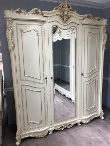 Шкаф Джоконда 3-створчатый крем глянец фото 3