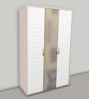 Шкаф Лара 3-створчатый с зеркалом белый глянец