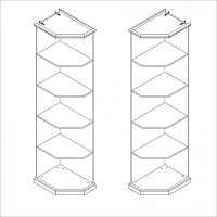 Натали стеллаж для шкафа правый белый глянец