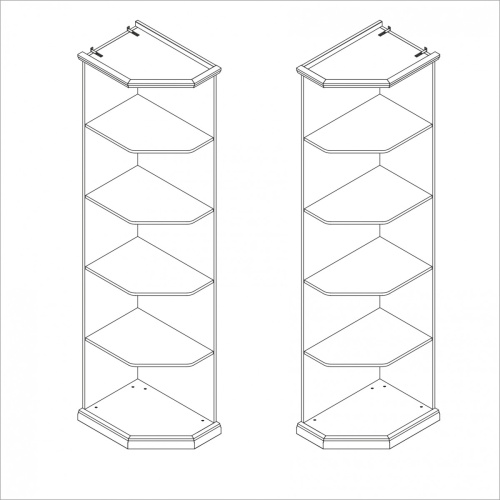 Натали стеллаж для шкафа левый белый глянец