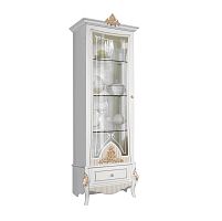 Шкаф-витрина 1-дверная Стелла 2 (белая пленка/глянец)