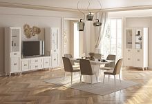 Гостиная модульная Виктория (шкаф 2-дв., тумба ТВ, шкаф 1-дв.) белый с серебром
