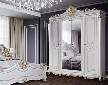 Шкаф 4-х дверный с зеркалами Джоконда (крем)