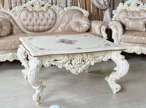 Стол журнальный Барокко Люкс (слоновая кость)