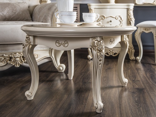 Столик круглый Джоконда крем глянец фото 5