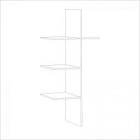 Полки со штангой Натали для 2-ств шкафа белый глянец