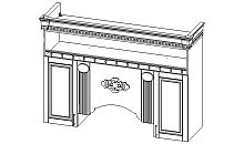 Верона секция навесная центральная под вытяжку крем глянец