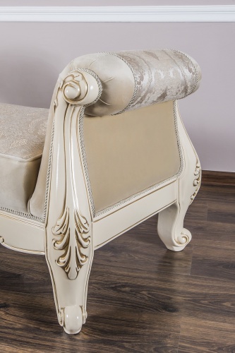 Оттоманка Джоконда с двумя подлокотниками крем глянец фото 5