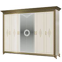 Шкаф 6-ти дверный без короны Версаль (слоновая кость)