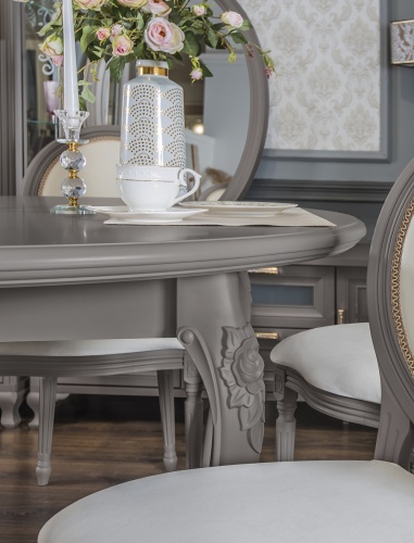 Стол Мокко круглый серый камень фото 5