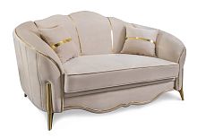 Диван Лара 2х местный бежевый золото
