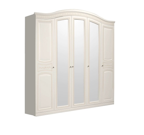 Шкаф 5-ти дверный Венера (белый жемчуг)