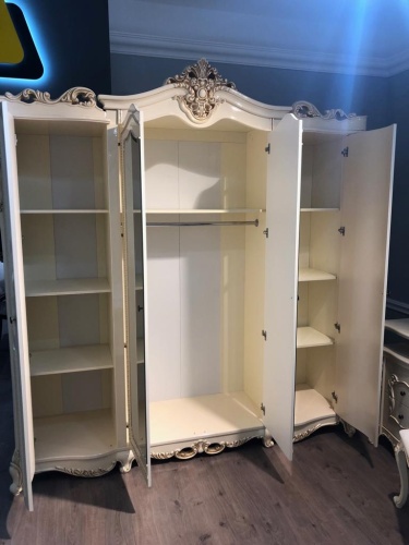 Шкаф Джоконда 4-створчатый крем глянец фото 2