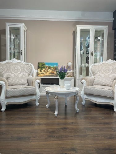 Столик круглый Натали белый глянец фото 6