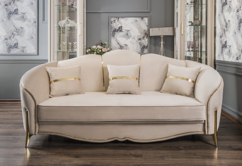 Диван Лара 3х местный бежевый золото фото 5