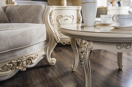 Столик круглый Джоконда крем глянец фото 6