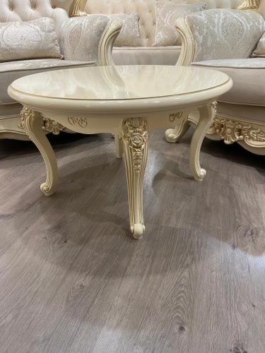 Столик круглый Джоконда крем глянец фото 9