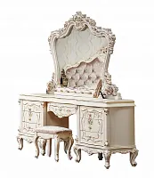 Туалетный стол с зеркалом и пуфом "Шанель"