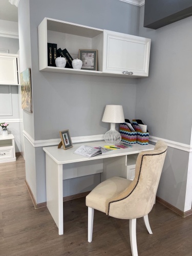 Полка навесная книжная Мишель белый матовый фото 8