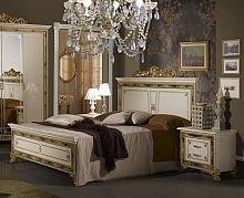 Кровать двуспальная 160х200 Катя (беж/золото глянец)