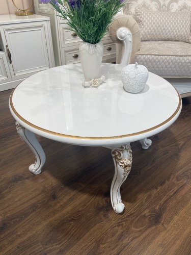 Столик круглый Натали белый глянец фото 3