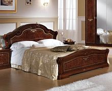 Двуспальная кровать 160×200 Ирина (орех глянец), изголовье ЛДСП