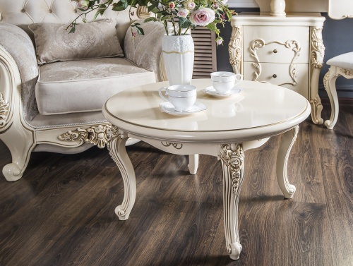 Столик круглый Джоконда крем глянец фото 4