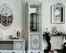 Витрина 1-дверная (правая/левая) Грация (белый/серебро глянец)