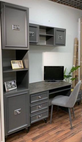 Молодежная мебель Виктория графит с серебром фото 9