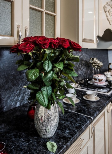 Верона секция навесная угловая крем глянец фото 4